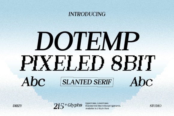 Dotemp: The Slanted Pixel Font for Modern Retro Design